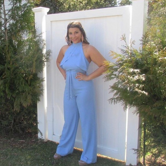 light blue formal jumpsuit